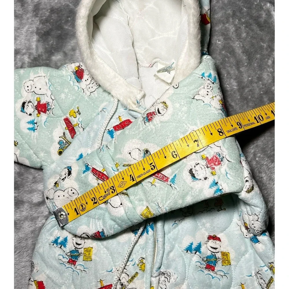 Snoopy Baby Body Suit 9-18 Months Talon Zip Vintage 60's Bodysuit USA Peanuts